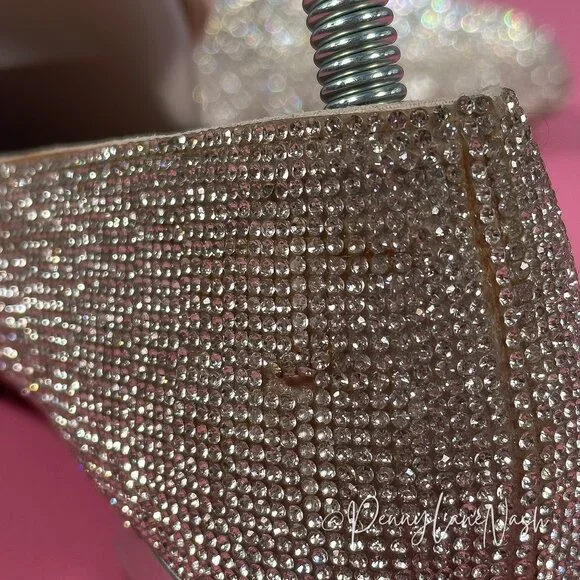 Steve Madden Smile Rhinestone Loafer Flats Silver Size 8M - Picture 9 of 16